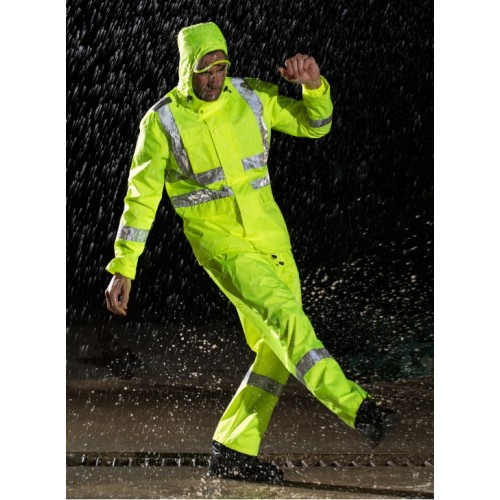 D763 Rain Suit with Reflective Material